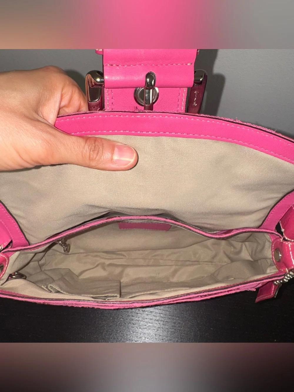 Vintage Y2K Hot Pink Coach Signature Soho Buckle Shoulder Bag